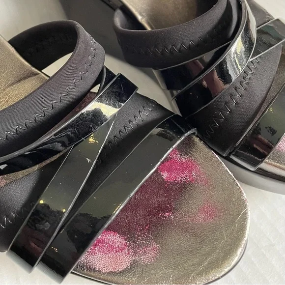 Donald Pliner Strappy Wedge Black Sandals - Picture 4 of 7